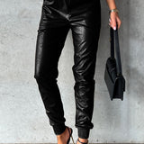 Leather Skinny Tapered Pants