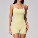 Women's Square Collar Backless Shorts Jumpsuit – Sport Fashion Style