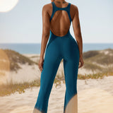 Women's Sleeveless Slim-Fit Long Pants Jumpsuit – Casual Sport Style