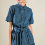 ABSOLUTE EDGE DENIM MIDI DRESS