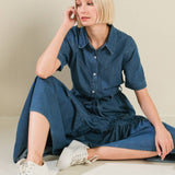 ABSOLUTE EDGE DENIM MIDI DRESS