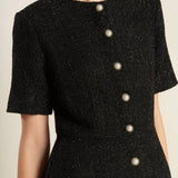 SOMETHING MORE TWEED WOVEN MIDI DRESS