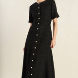 SOMETHING MORE TWEED WOVEN MIDI DRESS