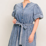BAREFORM LIGHT DENIM MIDI DRESS