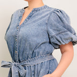 BAREFORM LIGHT DENIM MIDI DRESS