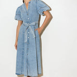 BAREFORM LIGHT DENIM MIDI DRESS