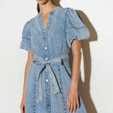 BAREFORM LIGHT DENIM MIDI DRESS