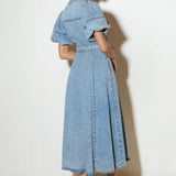 BAREFORM LIGHT DENIM MIDI DRESS
