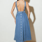 LAVENDER FIELDS DENIM MIDI DRESS