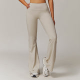 Women's High-Waist Flared Fitness Pants – Running Sport Trousers