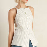 LEAD THE WAY WOVEN SEERSUCKER TOP