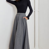 TIMELESS LOOK WOVEN MIDI CIRCLE SKIRT