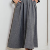 TIMELESS LOOK WOVEN MIDI CIRCLE SKIRT