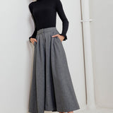 TIMELESS LOOK WOVEN MIDI CIRCLE SKIRT