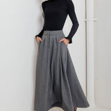 TIMELESS LOOK WOVEN MIDI CIRCLE SKIRT