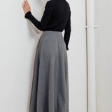 TIMELESS LOOK WOVEN MIDI CIRCLE SKIRT