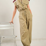WAVE OF ELEGANCE WOVEN JUMPSUIT