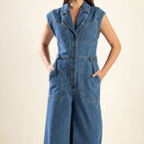 OVER YOU AGAIN DENIM JUMPSUIT