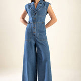 OVER YOU AGAIN DENIM JUMPSUIT