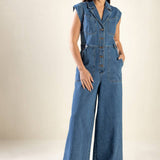 OVER YOU AGAIN DENIM JUMPSUIT