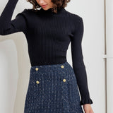 PARISIAN NAVY TWEED SKORT