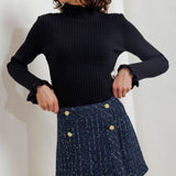 PARISIAN NAVY TWEED SKORT