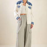 KEEP IT GOING WOVEN AND DENIM SHIRT