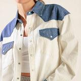 KEEP IT GOING WOVEN AND DENIM SHIRT