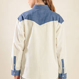 KEEP IT GOING WOVEN AND DENIM SHIRT