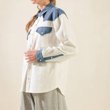 KEEP IT GOING WOVEN AND DENIM SHIRT