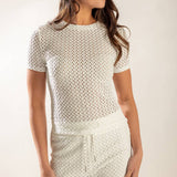 PRESENCE OF LOVE SEMI SHEER KNIT TOP