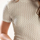 PRESENCE OF LOVE SEMI SHEER KNIT TOP