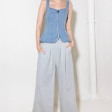ALMOST ANGELIC LIGHT INDIGO DENIM TOP