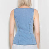 ALMOST ANGELIC LIGHT INDIGO DENIM TOP