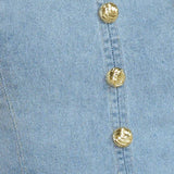 ANGEL WINGS AND CHAMOMILE DENIM TOP