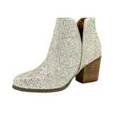 Fiera Glitter Booties in Gold