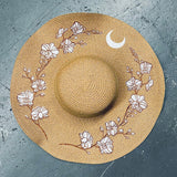 Floppy Sun Hat - XL Brim - Caramel Orchids
