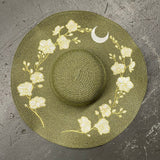 Floppy Sun Hat - XL Brim - Olive Orchids