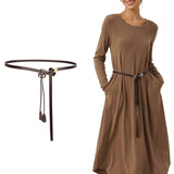 Recycled Leather Belt Versatile Styling For Dress And Blazer VIVETTE