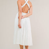 ADMIRED FROM AFAR WOVEN MIDI DRESS