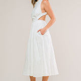 ADMIRED FROM AFAR WOVEN MIDI DRESS