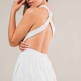 ADMIRED FROM AFAR WOVEN MIDI DRESS