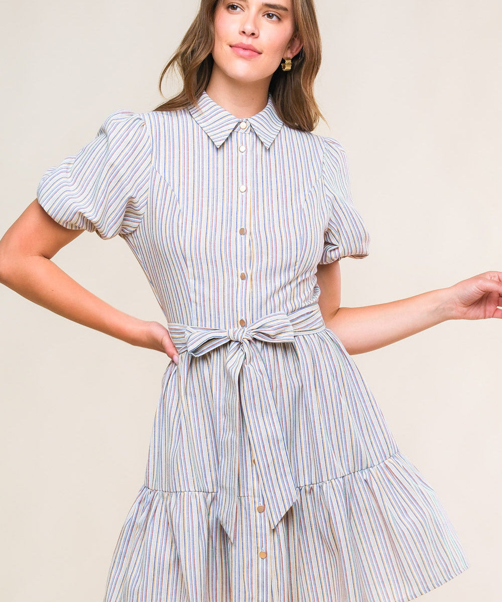 ADORABLE PRESENCE WOVEN MINI DRESS