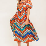 BRIGHT PERSONALITY WOVEN MIDI DRESS