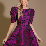 TRUE LOVER WOVEN JACQUARD MINI DRESS