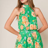 PORCELAIN BLOOM WOVEN MAXI DRESS