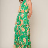 PORCELAIN BLOOM WOVEN MAXI DRESS