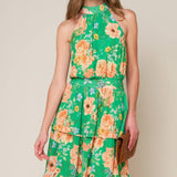 PORCELAIN BLOOM WOVEN MAXI DRESS