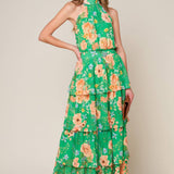 PORCELAIN BLOOM WOVEN MAXI DRESS