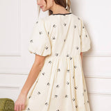 A DAY AT THE VINEYARD WOVEN MINI BADYDOLL DRESS